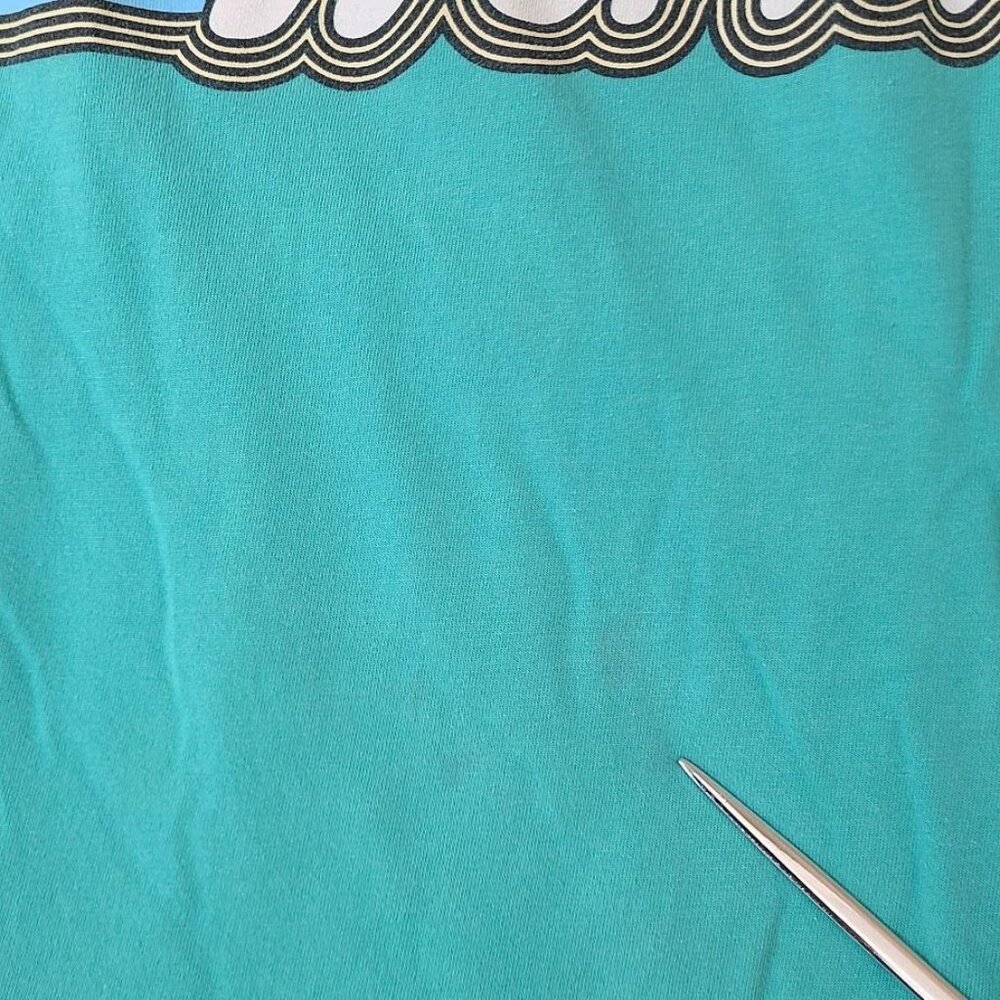 Walt Disney World Retro Stripe Logo T Shirt Teal Adult Large - Picture 7 of 11